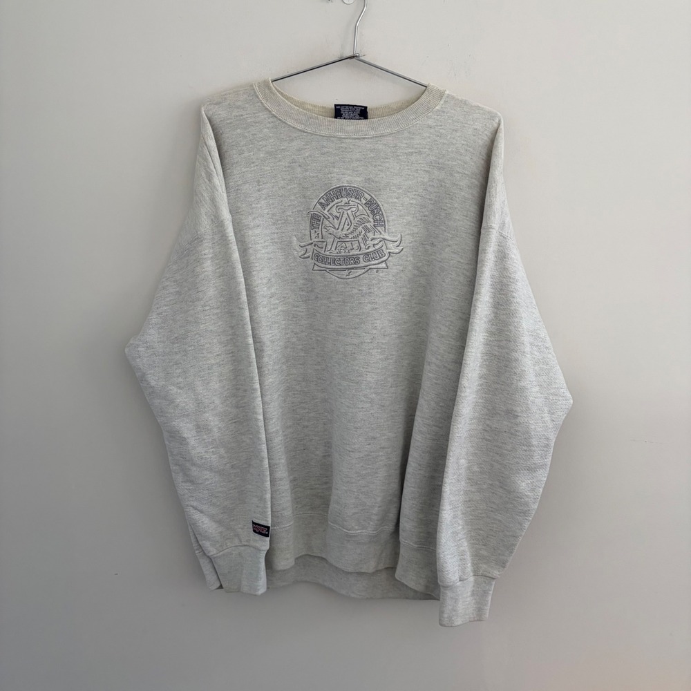 Vintage JanSport Anheuser-Busch Collectors Club Sweatshirt XL Grey Made in USA